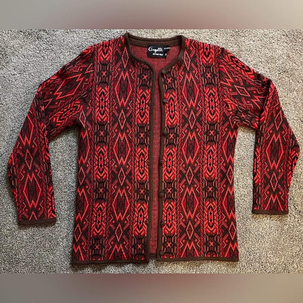 Vintage Angelli Knitting Mills Sweater Aztec pattern